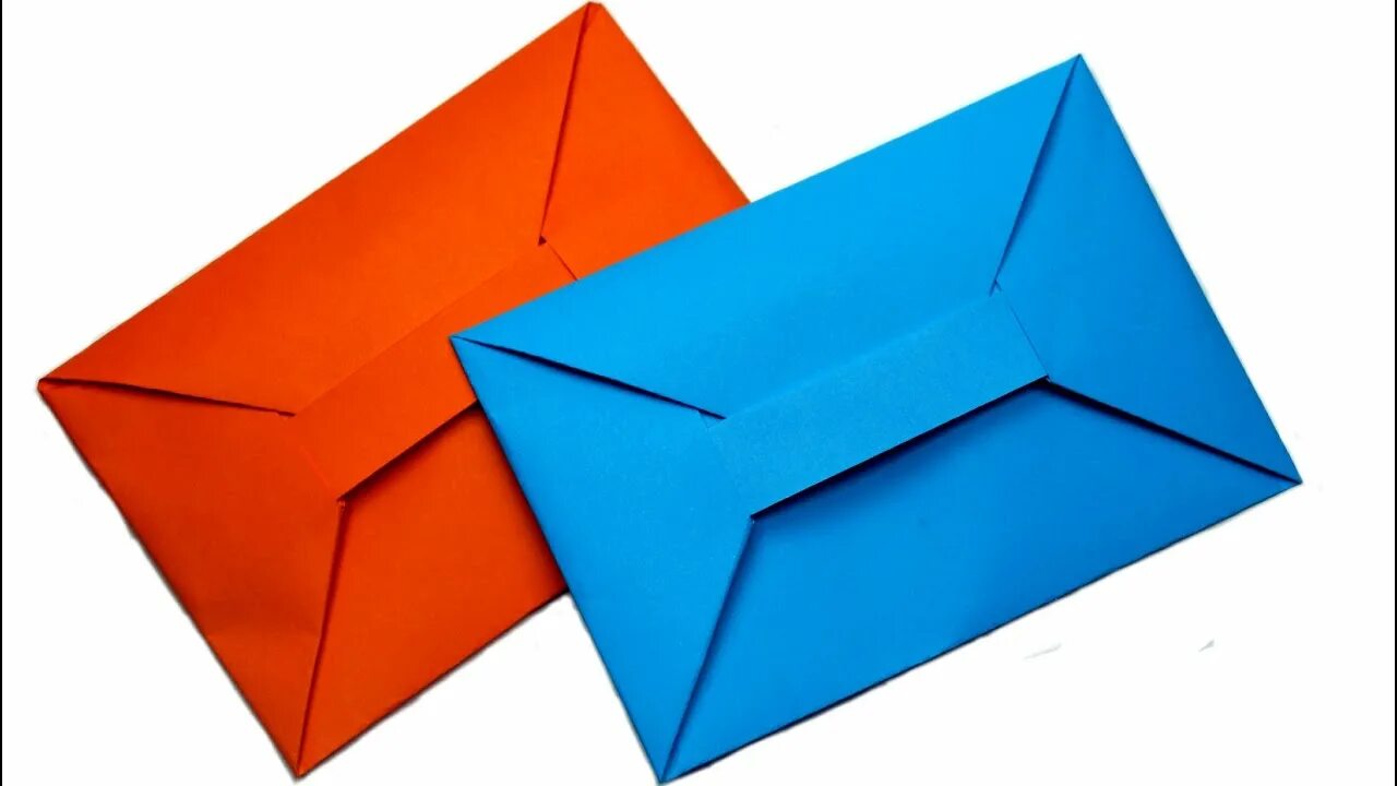 Конверт из бумаги. Конвертик оригами. Конверт квадратный без клея. Сложить конверт.