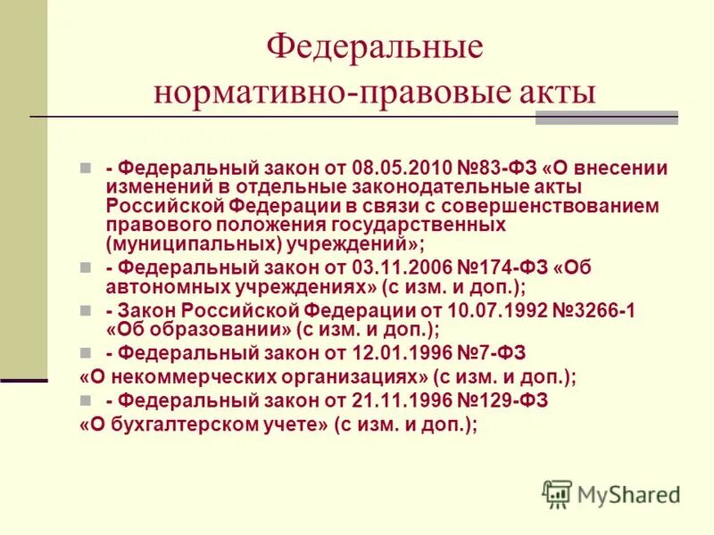 Приведите примеры нормативных документов