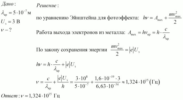 Работа выхода электрона фотоэффект