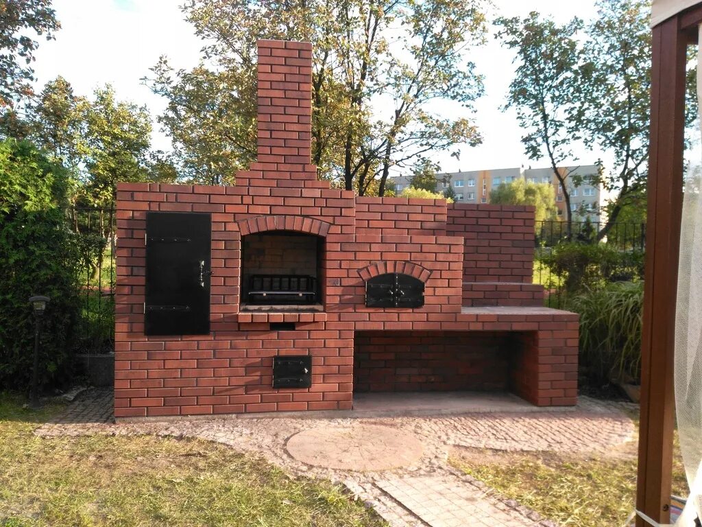 Барбекю зона из кирпича проекты фото Барбекю комплекс Левадия MasterBarbecue