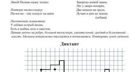 Диктант собака 1 класс