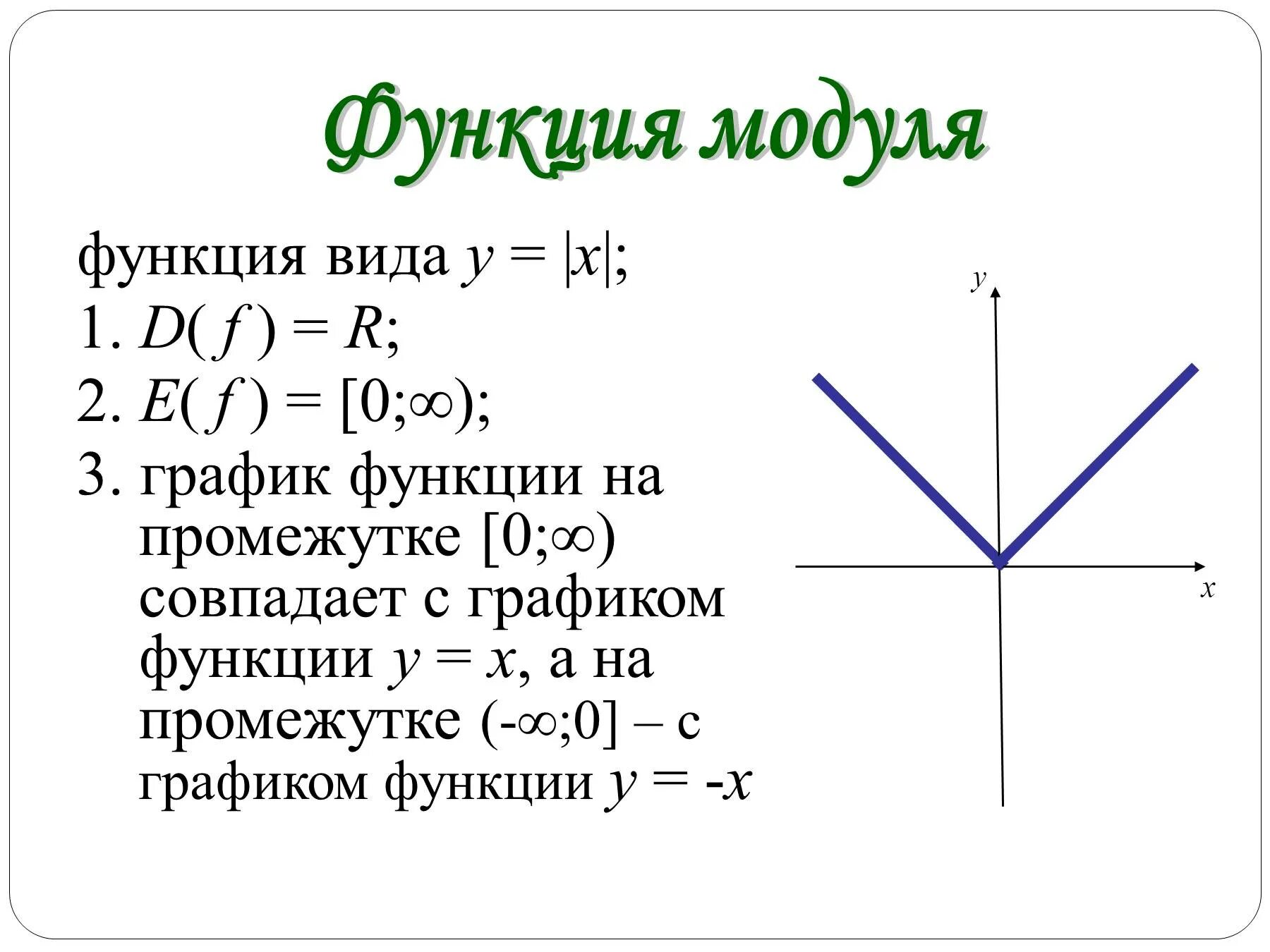 Как называется функция y x. Функция y=модуль x-2. графики функций. графики модульных функций. график функции модуль х.