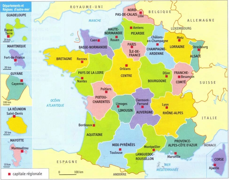 Carte de France Regions. Тринадцать регионов Франции. 18 Регионов Франции на карте. Карта Франции en Francais. Region de france