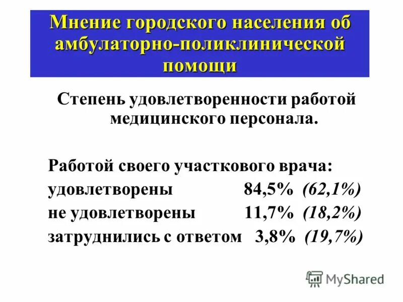 потребность населения в амбулаторно поликлинической помощи