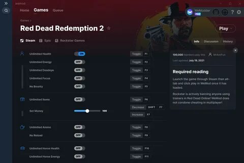 Red dead redemption 2 трейнер на пк