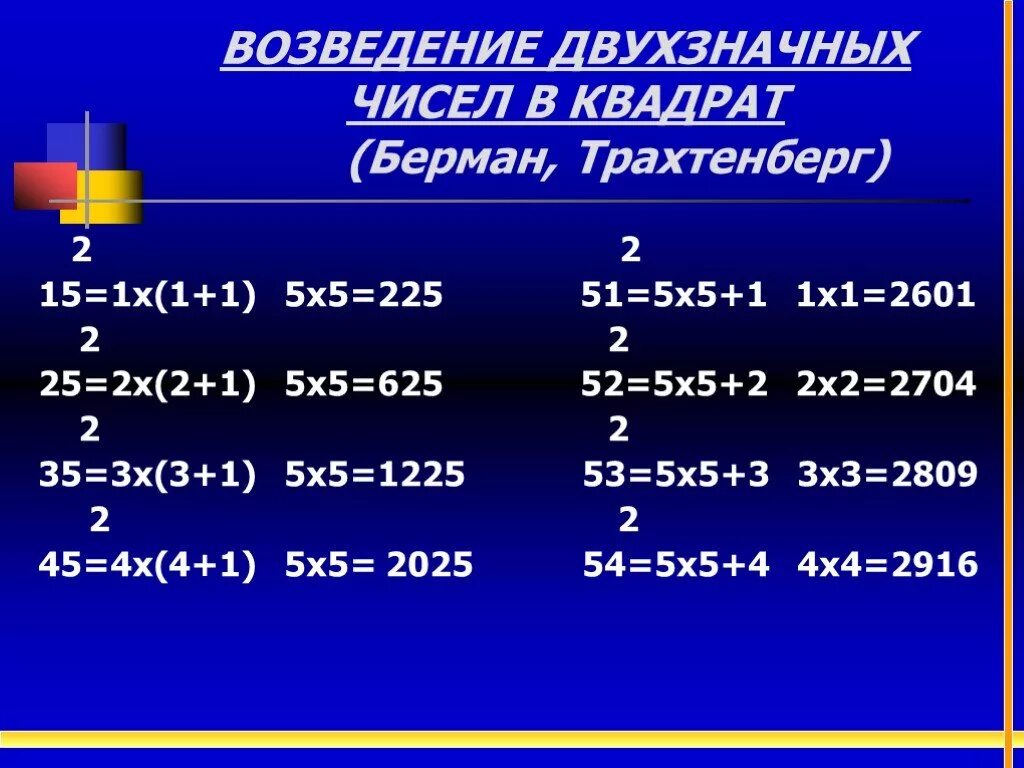 Возведи в квадрат z 2 2. Система счета трахтенберга. Система быстрого счета. Метод трахтенберга быстрого счета. Быстрый счет по Трахтенбергу.