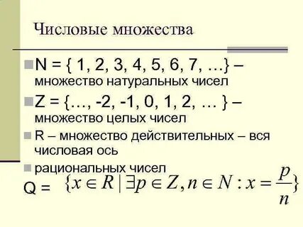 Числовое множество это