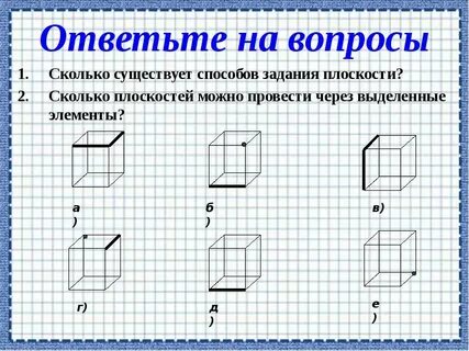 Сколько способов задания плоскости