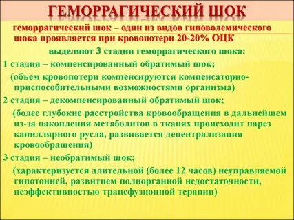 Шок мкб 10 у взрослых