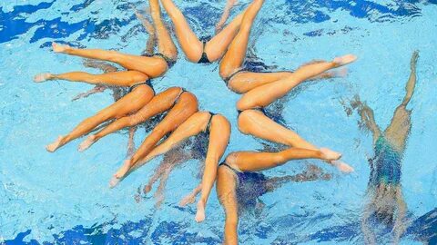 Nude synchronized swimming
