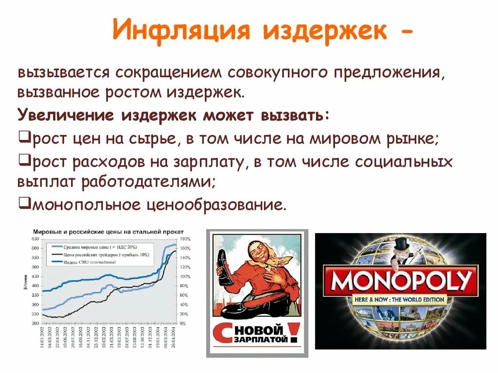 Инфляция издержек. Инфляция издержек вызывается. Инфляция издержек и инфляция предложения. Инфляция издержек графически.