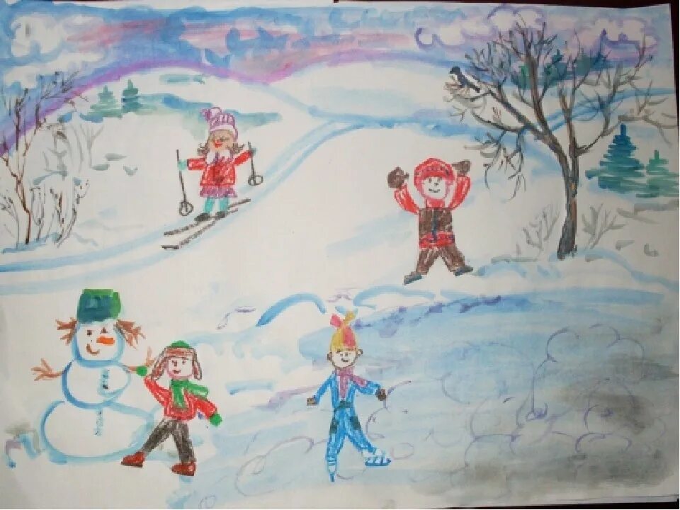 «рисование». Зимние забавы. Зима иллюстрации для детей. Зимние прогулки с детьми. Рисунок на зимнюю тему.