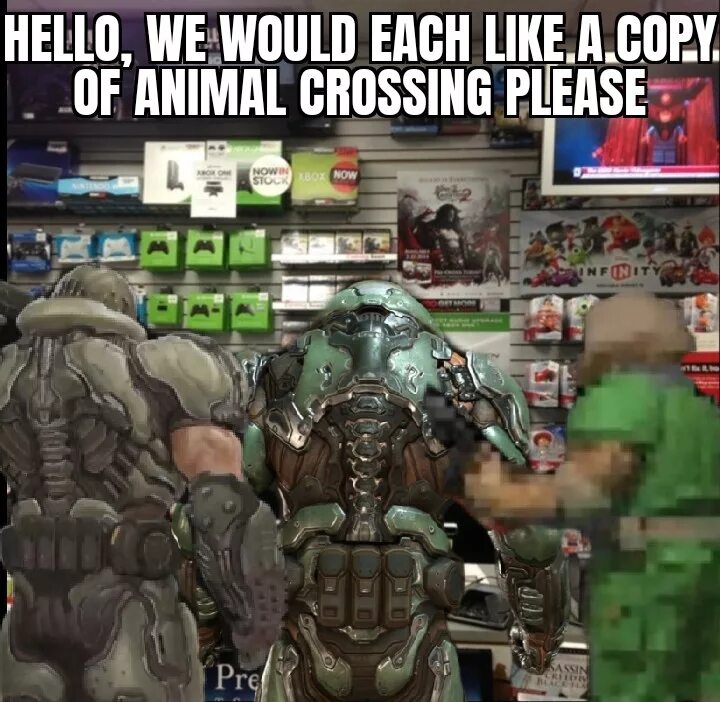 Дум и Энимал Кроссинг мемы. Doom animal Crossing. Animal Crossing New Horizons Doom Eternal.