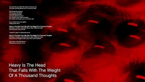 Heavy is the weight