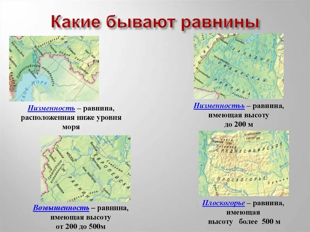 Площадь равнины составляет. Какие бывают равнины. географический рельеф. разнообразные формы рельефа. равнины низменности возвышенности.