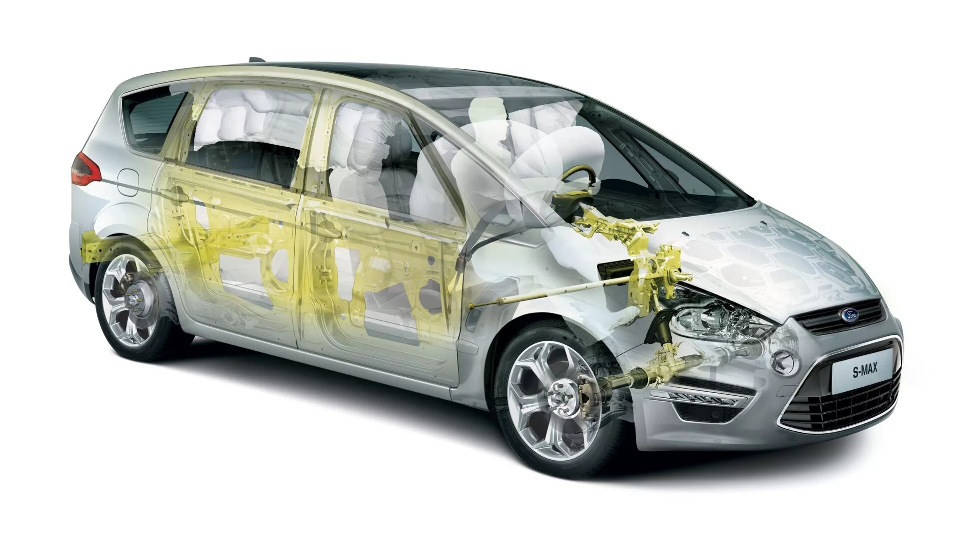 Безопасность автомобиля россия. Ford s Max 2010. Подушки безопасности Форд с Макс. Пассивная безопасность автомобиля. Системы безопасности автомобиля.
