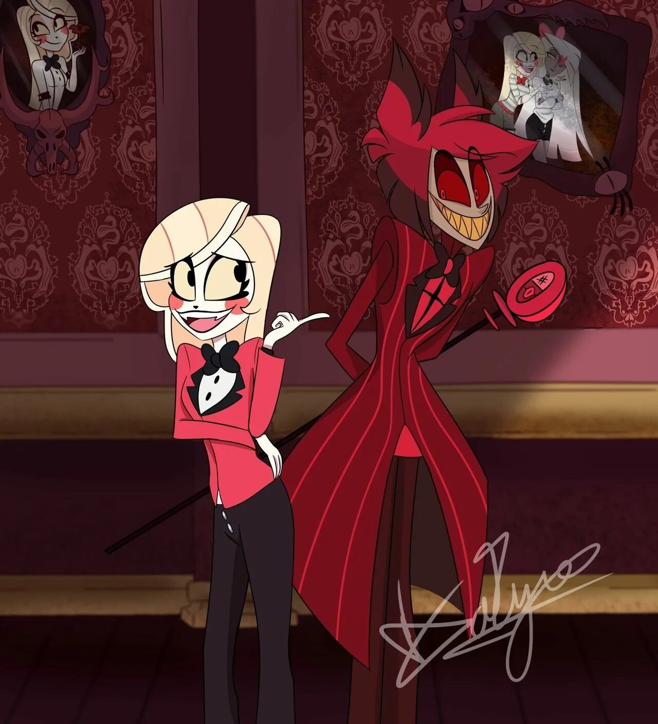 Hazbin Hotel Аластор и Чарли. Отель ХАЗБИН Чарли и Аластор любовь. Charlie makes a deal with alastor