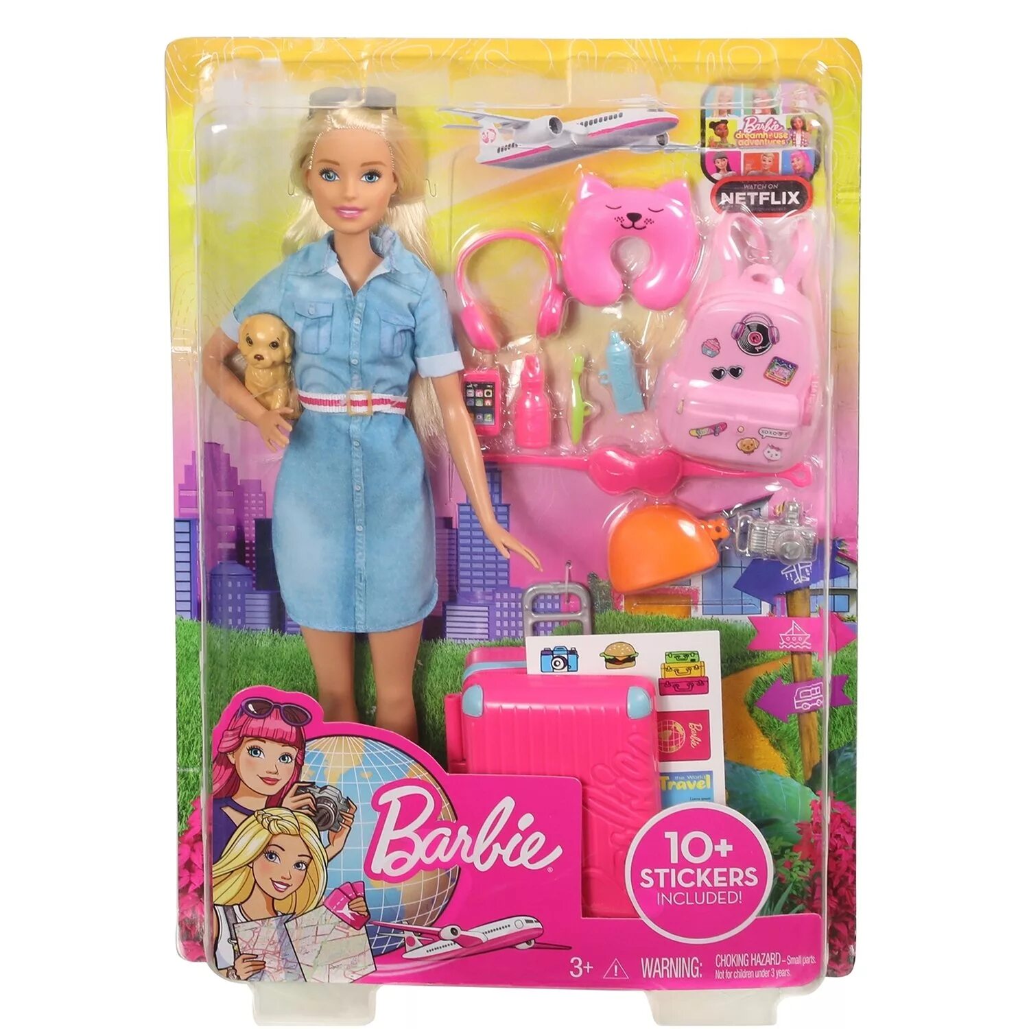 Кукла Barbie путешествие, fwv25. Кукла Барби с собачкой. Игрушки набор куклы