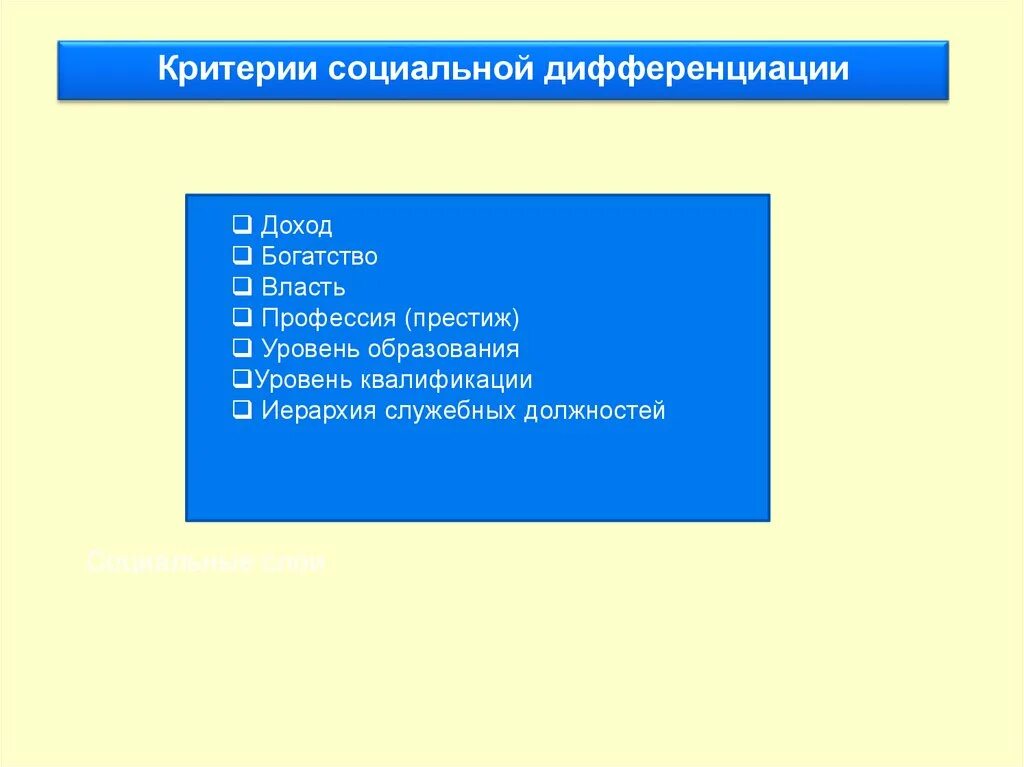 Критерии социальной дифференциации. Критерии социальной деффир. Критерии дифференциации социальных групп. Критерии дифференциации общества.