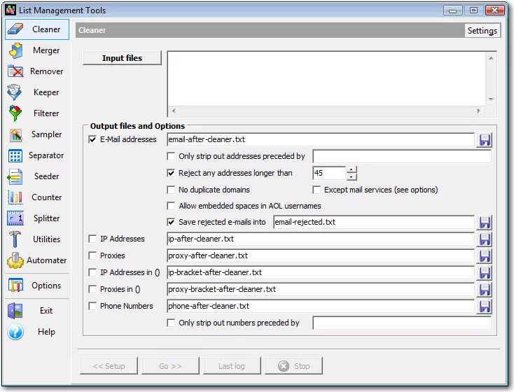 Tool Management. Toolbox прога. Email list Management. Any addresses.