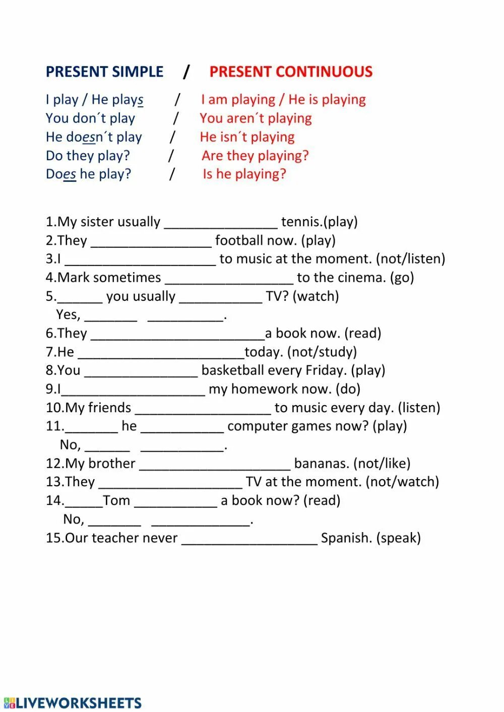 Present simple present continuous worksheets. Worksheets английский present simple present continuous. Simple continuous worksheet. Present simple present continuous упражнения worksheets. Simple continuous worksheet.