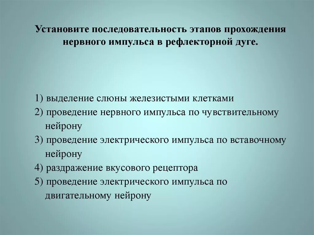 Этапы прохождения импульса