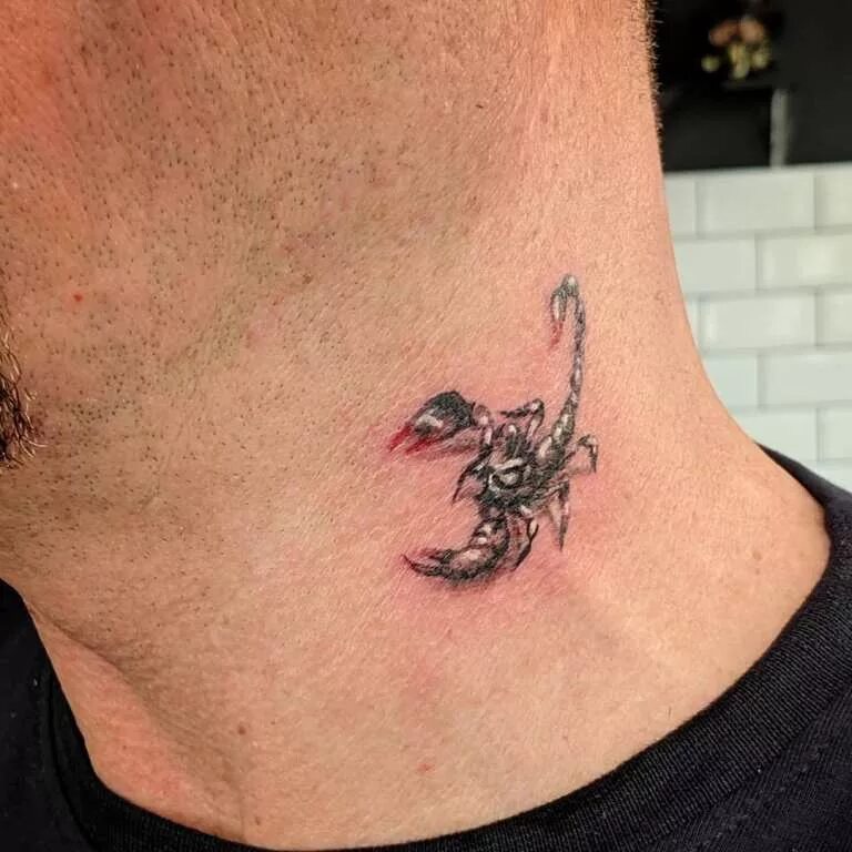 Фото тату скорпиона. Тату скорпион. Фрэнк айеро тату скорпион. Тату скорпион на плече. Тату скорпион на шее.