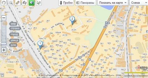 Загородное шоссе карта
