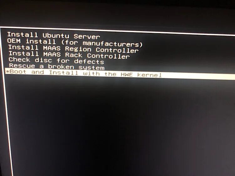 Booting the kernel linux. Choose kernel apollo light screen.