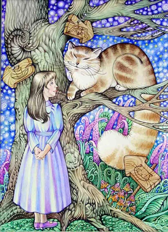 Алиса в стране чудес Алиса и кот. Алиса в стране чудес Чеширский кот. Чеширский кот Льюис Кэрролл. Алиса в стране чудес Алиса и Чеширский кот.