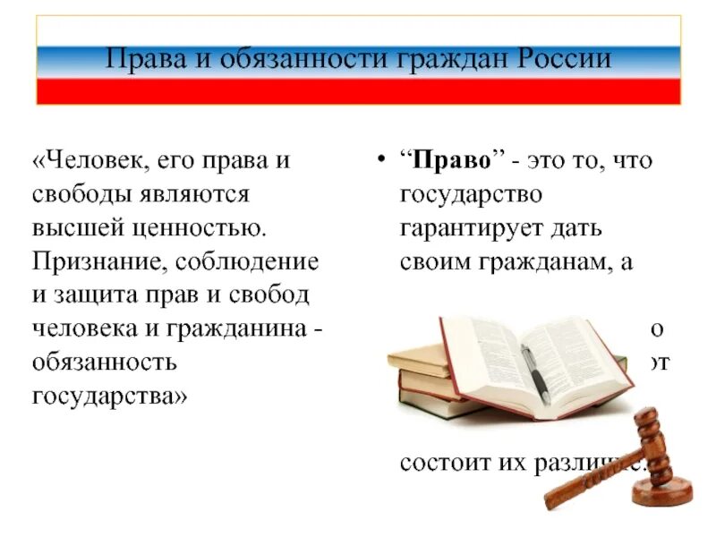 Государство гарантирует своим гражданам. Право это то что государство гарантирует дать своим. Различия прав и обязанностей граждан.