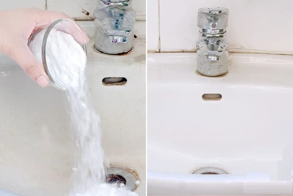 сода и уксус для прочистки труб