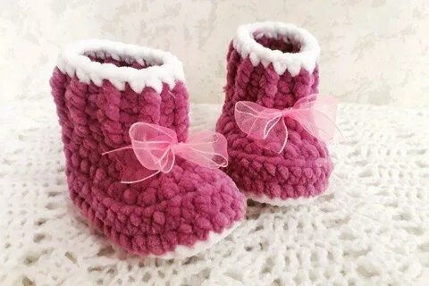 Пинетки из пряжи крючком