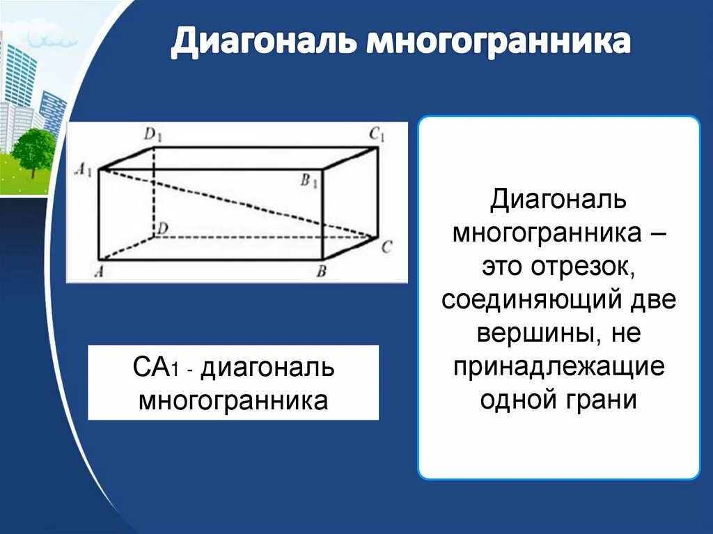 Диагональ изображения. Диагональ многогранника. диагональ многогранника это отрезок соединяющий. диагональ грани многогранника. диагональю многогранника называется.