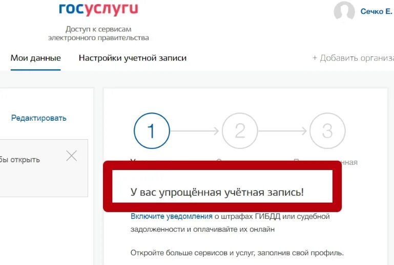 Подтверждение упрощенной учетной записи на госуслугах. Упрощенная запись на госуслугах. Упрощённая учётная запись. Упрощенная учетная в госуслугах. Подтверждение госуслуг в мфц