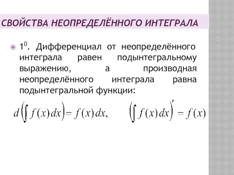 Тема неопределенные интегралы