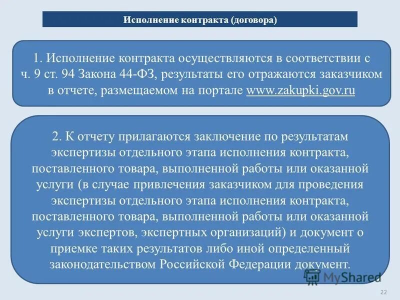 Исполнение контракта проводилось