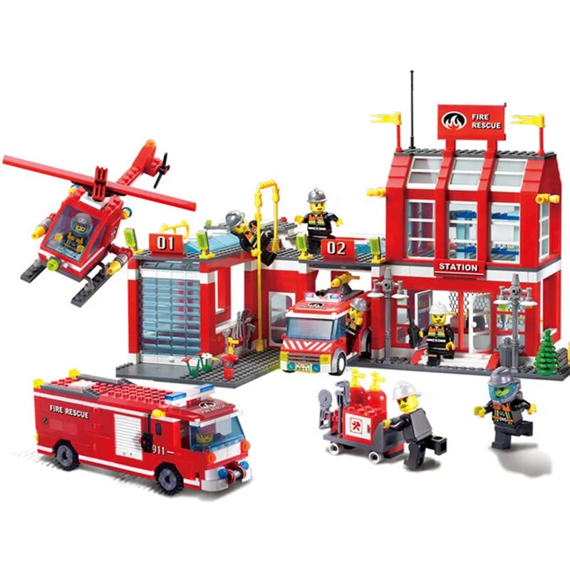 Сити пожарная. Конструктор QMAN Fire Rescue. Конструктор Gudi пожарная техника 9212. LEGO Enlighten пожарный эвакуатор. Лего Enlighten Rescue.