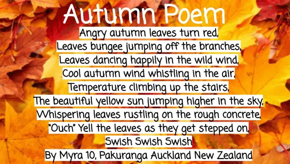 He learn the poem by the autumn. Autumn poem. poems about autumn. autumn leaves poem. english poem autumn.