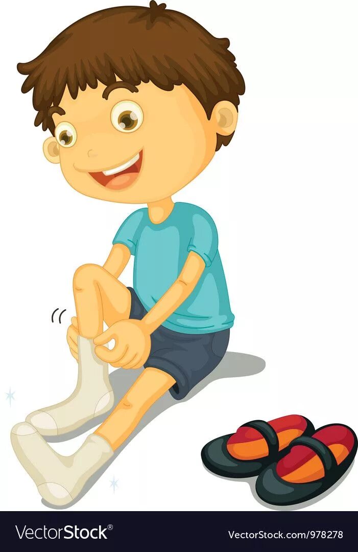 Мальчик одевает носки. Одевание ребенка. Дети одеваются в детском саду. Носки на ногах. Мальчик не может одеть носок.