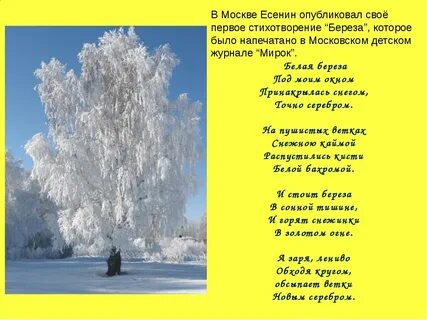 Стихотворений с а есенина 4 класс