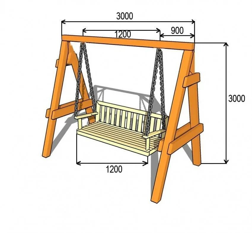 Качели своими руками чертеж фото