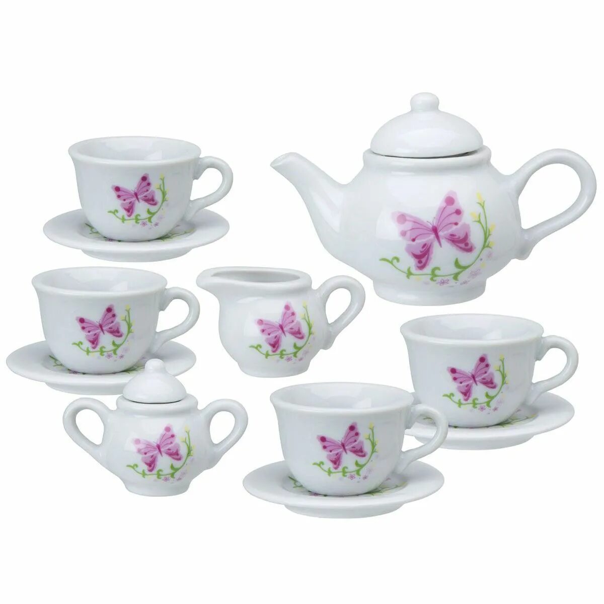 Виды чайной посуды. Набор посуды alex butterfly garden tea set 709br. набор посуды alex tin tea set 705w. набор посуды alex heart tin tea set 704h. набор посуды shantou gepai nobility tea set j006a.