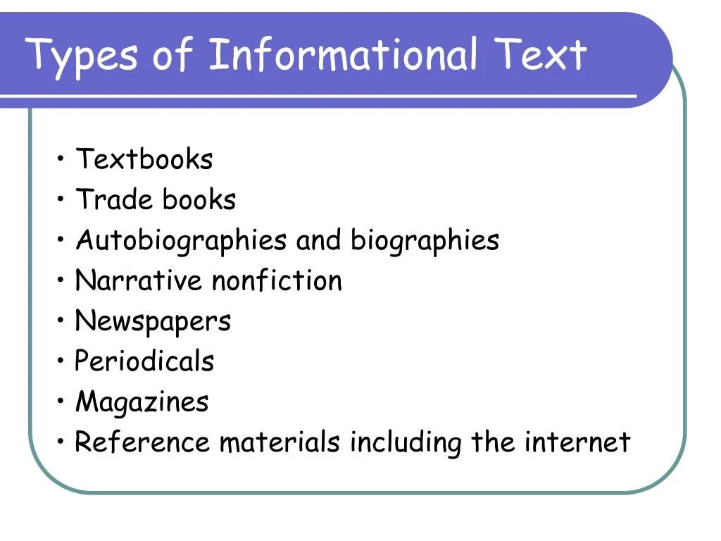 Include text 1. Types of texts in English. Types of information. Types of information in the text. Information text.