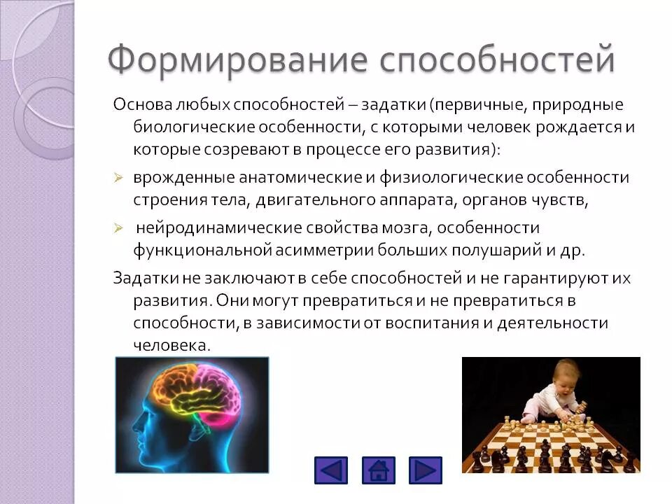 Развитие способностей. Процесс формирования способностей. Условия развития способностей человека. Условия и предпосылки для формирования способностей.