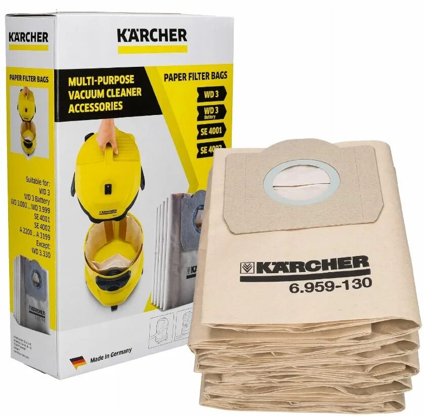 Мешки для керхер wd. Karcher мешки бумажные 6.959-130. Мешки для пылесоса Керхер 6.959-130. 6.959-130.0 Бумажные мешки для пылесоса Karcher. Фильтр-мешки для пылесоса Karcher MV 3 WD 3.