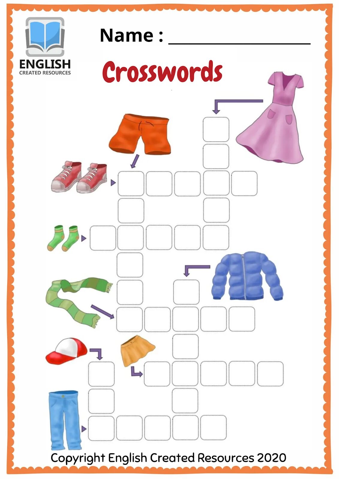 Clothes worksheets for kids