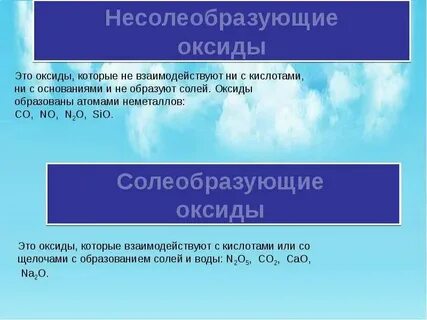 Какие оксиды относятся к несолеобразующим