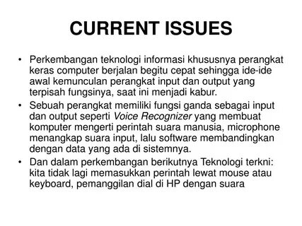 Current issues