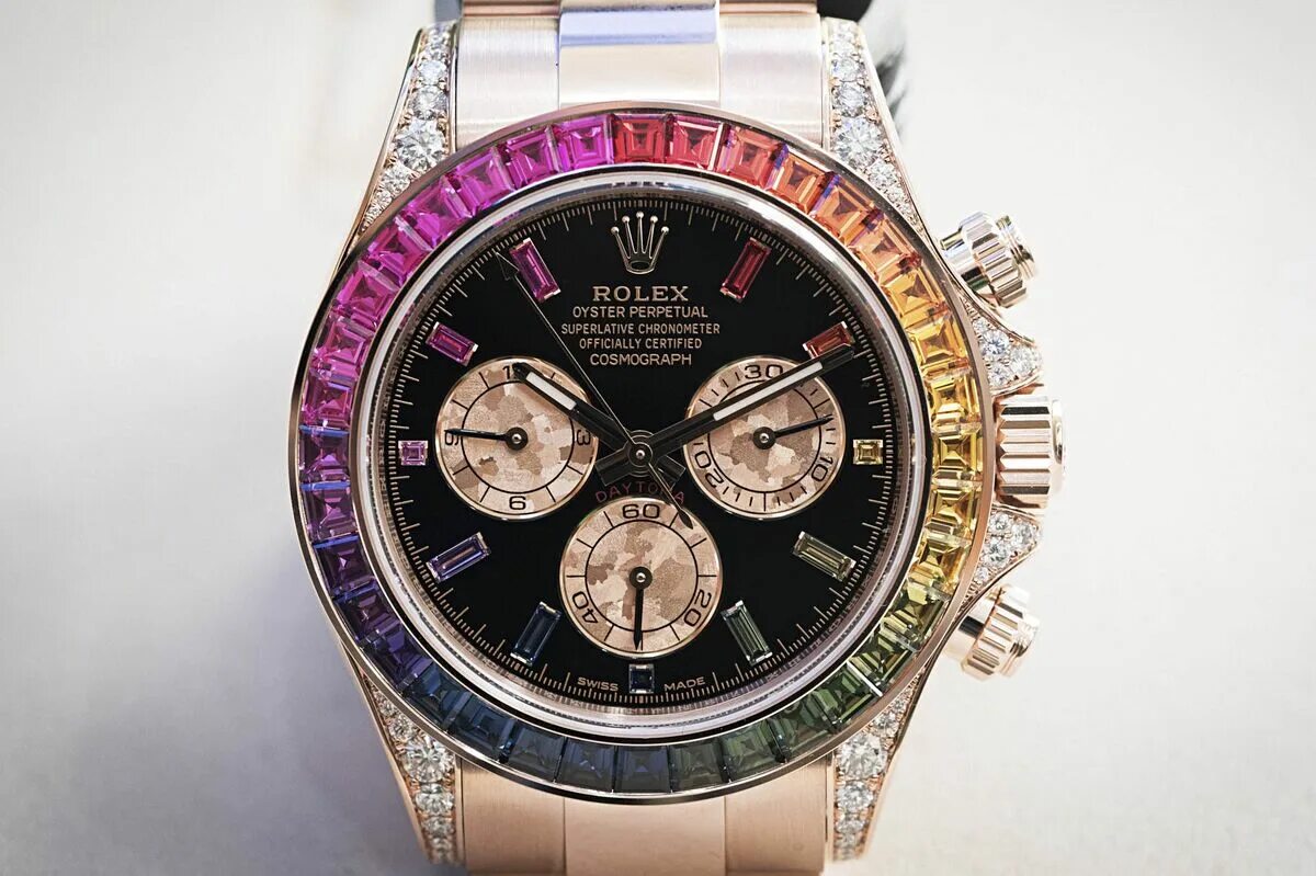 Дорогие часы ролекс. Rolex Cosmograph Daytona Rainbow. Rolex Daytona Rainbow. Часы Rolex Daytona Rainbow. Rolex Daytona Rainbow Everose Gold.